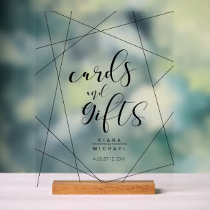 Panneau En Acrylique Cartes et cadeaux géométriques métalliques Argent