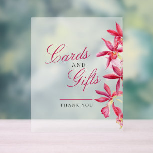 Panneau En Acrylique Cartes et cadeaux mariage d'aquarelle d'orchidée r
