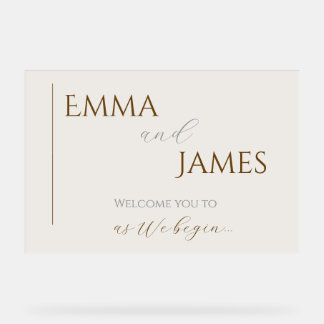 Panneau En Acrylique Carton d'invitation de mariage moderne minimaliste
