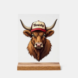 Panneau En Acrylique Casquette de camionneur western Vintage Howdy High
