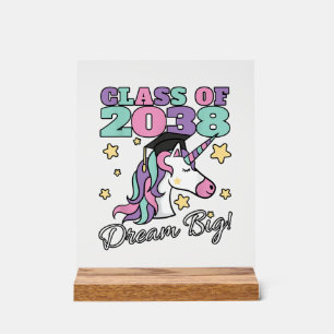 Panneau En Acrylique Casquette de remise des diplômes Licorne Magique C