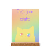 Caticorn acrylic sign for birthday party