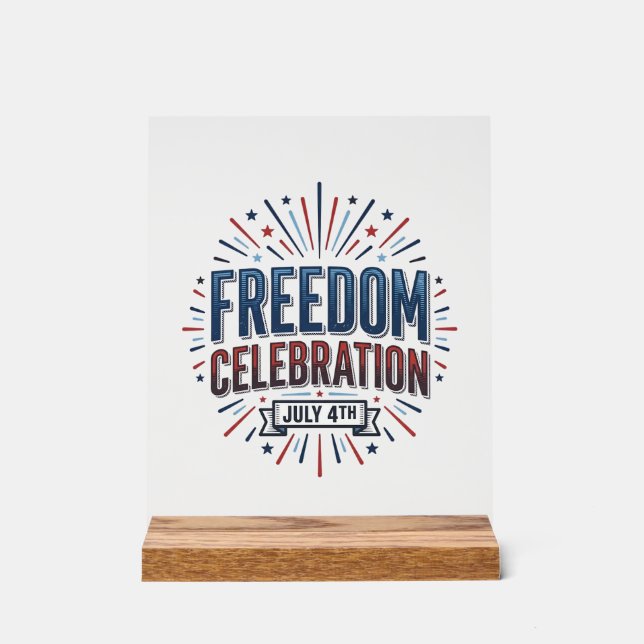 Panneau En Acrylique Célébration de la liberté 4 juillet Conception de  (Recto)
