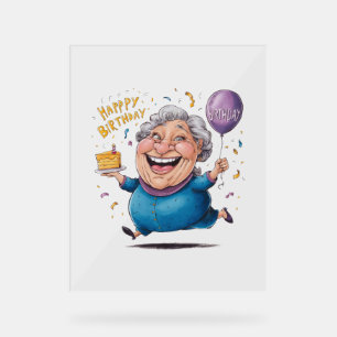 Panneau En Acrylique Célébration de l'anniversaire de grand-mère
