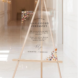 Panneau En Acrylique Cérémonie colorée de Mariage floral débranché