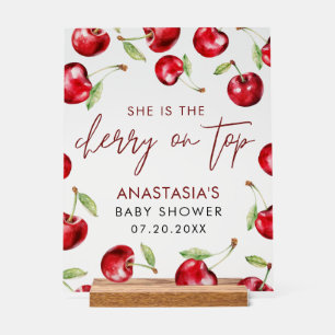 Panneau En Acrylique Cerise sucrée sur le Baby shower supérieur