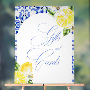 Panneau En Acrylique C'est Amore Lemon Italian Blue Tile Fête des marié