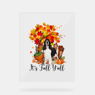 Panneau En Acrylique C'est automne Y'all Springer Spaniel Dog Halloween