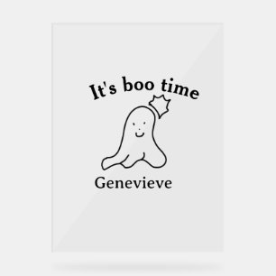 Panneau En Acrylique C'est boo nom heure Halloween date heure fantôme n