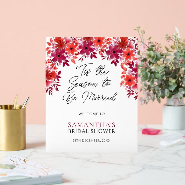 Panneau En Acrylique C'est la saison de se marier Floral Bridal Shower (Mariage)