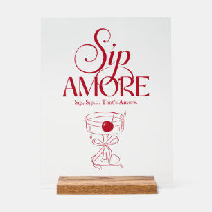 Panneau En Acrylique C'est l'amour Rouge Mariage main levée