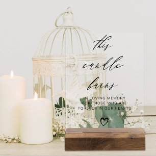 Panneau En Acrylique Cette bougie brûle la table mémoire Mariage