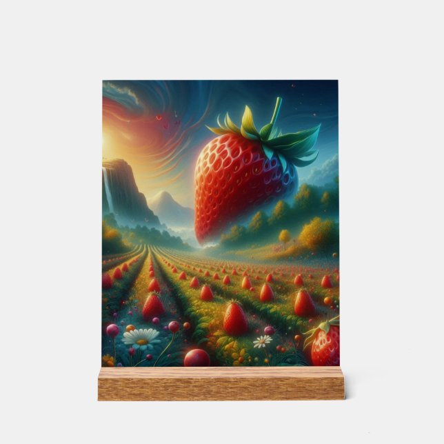 Panneau En Acrylique Champ de fraises de rêves (Recto)