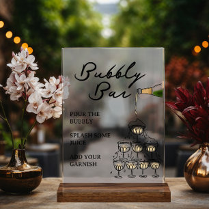 Panneau En Acrylique Champagne Whimsical Prosecco Bubbly Bar