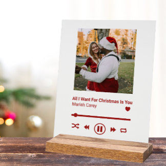 Panneau En Acrylique Chanson de Noël Plaque Couple Memento