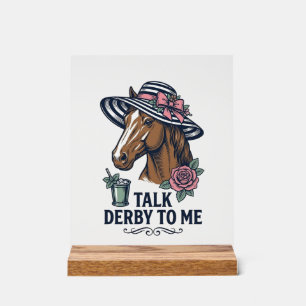 Panneau En Acrylique Chapeau de cheval Derby vintage Talk Derby To Me D