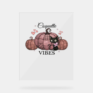 Panneau En Acrylique Chat Citrouille rose Coquette T-shirt surdimension