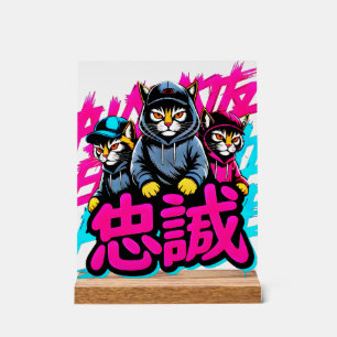 Panneau En Acrylique Chat de la mode urbaine japonaise - Pour dortoirs