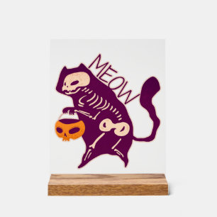 Panneau En Acrylique Chat d'Halloween
