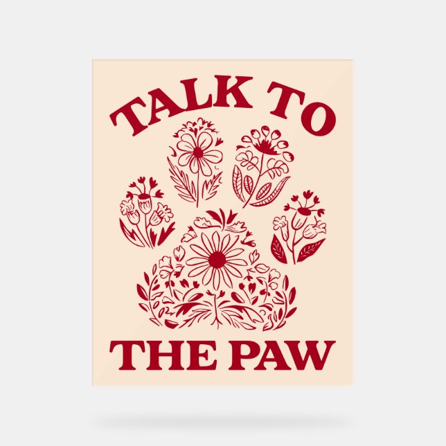 Panneau En Acrylique Chat Empreinte de patte Funny Chat Meme (Recto)