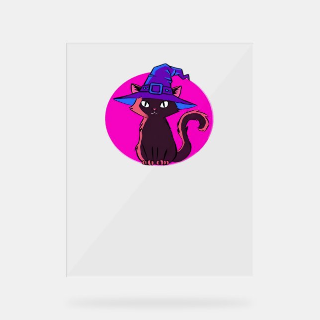 Panneau En Acrylique Chat Halloween Cute T-Shirt surdimensionné (Recto)