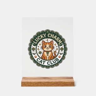 Panneau En Acrylique Chat porte-bonheur POD Art Vector - Chat porte-bon