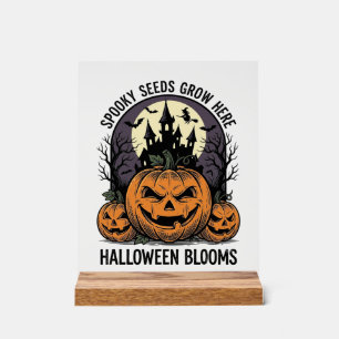 Panneau En Acrylique Château de citrouille d'Halloween Vintage T-shirt