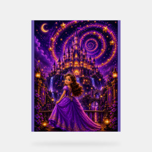 Panneau En Acrylique Château de Princesse Fantasy Violet Cosmique Mag