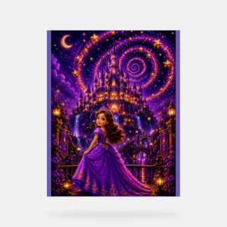 Panneau En Acrylique Château de Princesse Fantasy Violet | Cosmique Mag