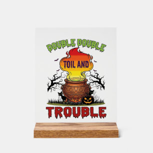 Panneau En Acrylique Chaudière Double Travail Problème Halloween Chat N