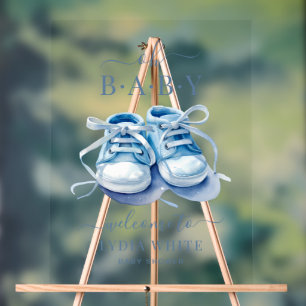 Panneau En Acrylique Chaussures bébé Baby Shower, Baby Shower garçon