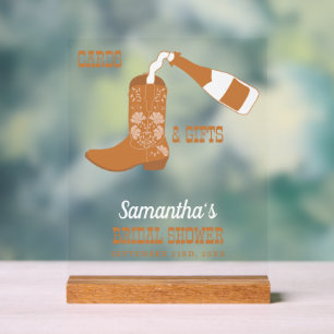 Panneau En Acrylique Chaussures de mariage rustique western country Boo