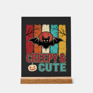 Panneau En Acrylique Chauve-souris Halloween Mignonne et Flippante Grap
