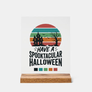 Panneau En Acrylique Chemise avec gravure vintage Spooktacular Hallowee