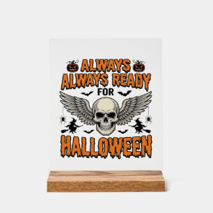 Panneau En Acrylique Chemise crâne Halloween Gravure vintage Citation d