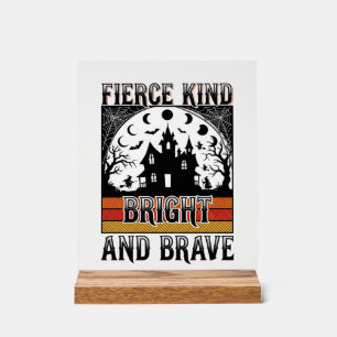 Panneau En Acrylique Chemise d'autonomisation Halloween Brave Vintage S