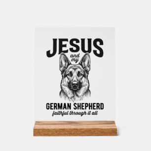 Panneau En Acrylique Chemise de Berger Allemand de Foi pour l'Amour des