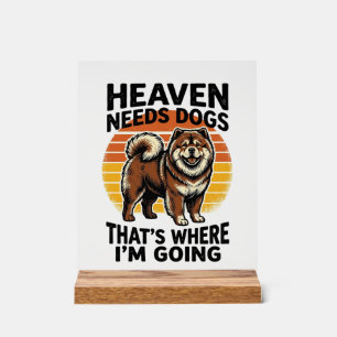 Panneau En Acrylique Chemise de chien Chow Chow Heaven Hommage Vintage