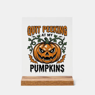 Panneau En Acrylique Chemise de citrouille d'Halloween Gravure vintage