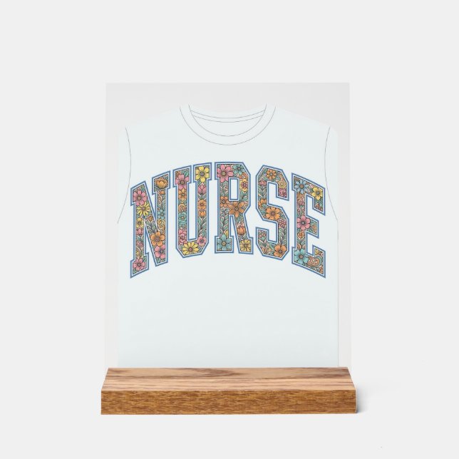 Panneau En Acrylique Chemise de conception de lettrage universitaire fl (Recto)