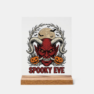 Panneau En Acrylique Chemise de Démon Halloween avec Gravure Vintage Ci