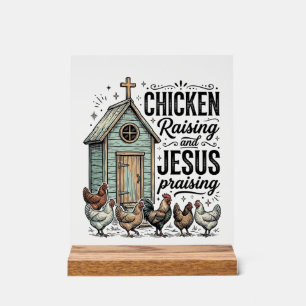 Panneau En Acrylique Chemise de ferme vintage louant Jésus et l'élevage