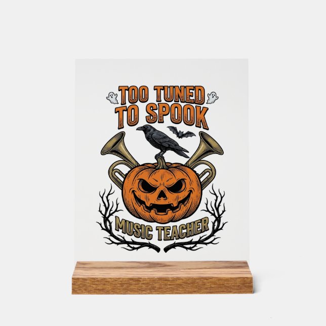 Panneau En Acrylique Chemise de gravure de citrouille Halloween profess (Recto)