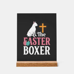 Panneau En Acrylique Chemise de gravure vintage de chien de boxeur de P