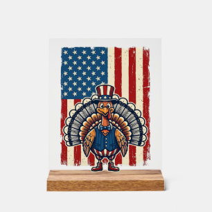 Panneau En Acrylique Chemise de gravure vintage de drapeau de Turquie p