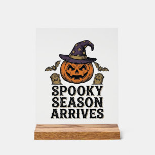 Panneau En Acrylique Chemise de gravure vintage Halloween Citrouille de