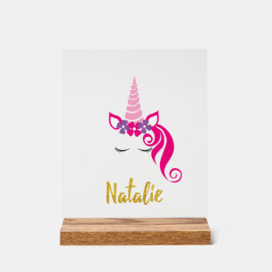 Panneau En Acrylique Chemise de licorne personnalisée pour filles Natal