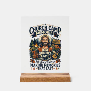 Panneau En Acrylique Chemise de nostalgie du camp VBS de l'église de Jé