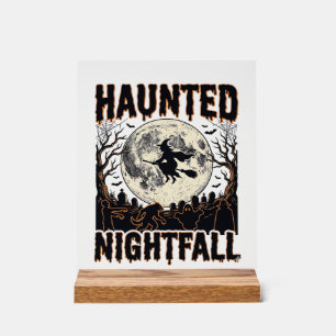 Panneau En Acrylique Chemise de nuit hantée Gravure vintage Halloween D
