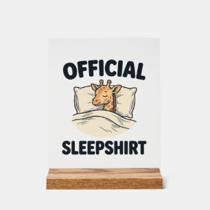 Panneau En Acrylique Chemise de nuit officielle girafe drôle Desi